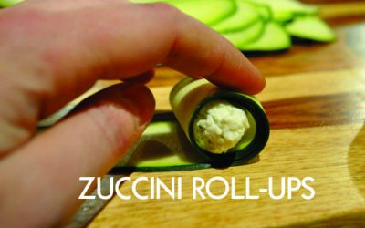 Zucchini rolls stuffed with ricotta