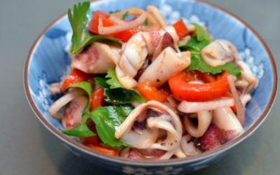 Squid and Red Pepper Stir Fry